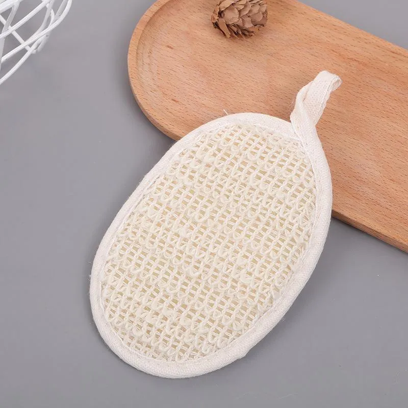 Esfoliante imitação bucha almofada banho spa corpo purificador sisal fibra chuveiro esponja volta escova para homens women3061559