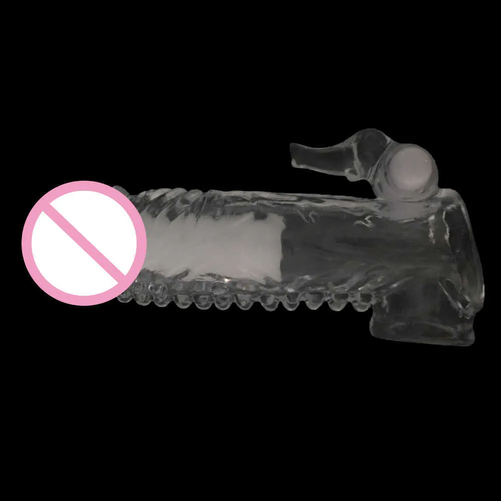 Novo cristal reutilizável brinquedo vibratório manga sleeve brinquedos sexuais para homens pênis ampliação tempo extensão atraso pau manga vibrador