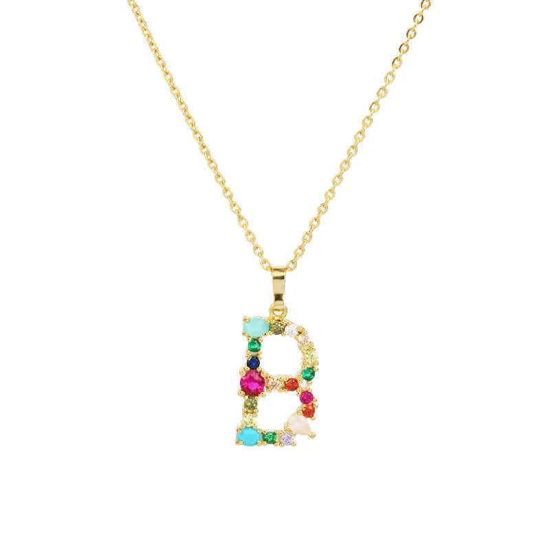 bricolage alphabet lettre initiale collier or femmes cz collier prénom lettre pendentif collier cuivre zircon bijoux cadeau G1206