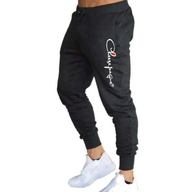 Brand letter printing Muscle Fitness Running Pants Training Sports Cotton Trousers Men's Breathable Slim Beam Mouth Casual He223S
