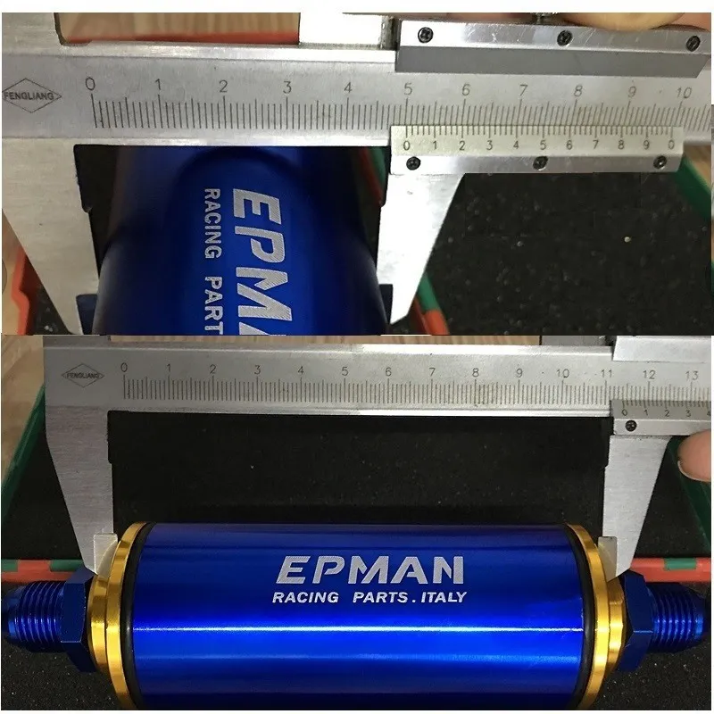 Auto aluminium hoge stroom brandstoffilter AN8 / AN6 / AN10 / OD8.6 met 100 micron element Steel SS EP-of-AF