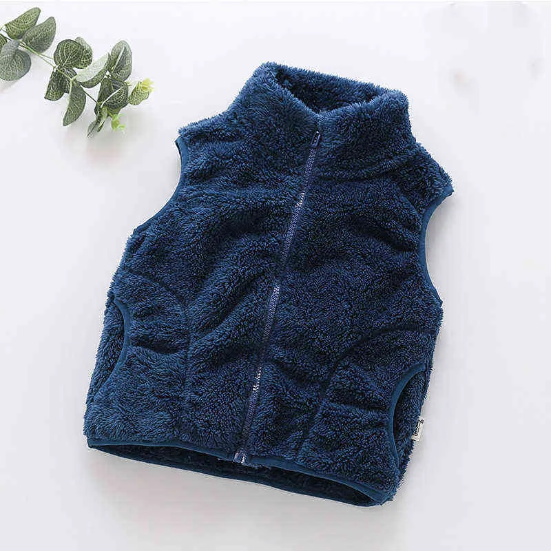 Épais chaud enfants gilet pour filles polaire gilet enfant en bas âge fille infantile hiver automne sans manches veste enfants outwear garçons 211203