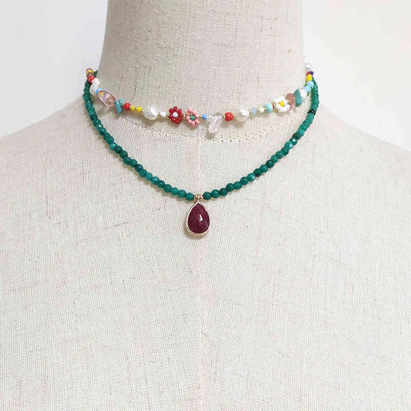 Collana di perle naturali fatte a mano della Boemia, perline di fiori squisiti alla moda, abbellimento di gioielli di alta qualità, regali le donne