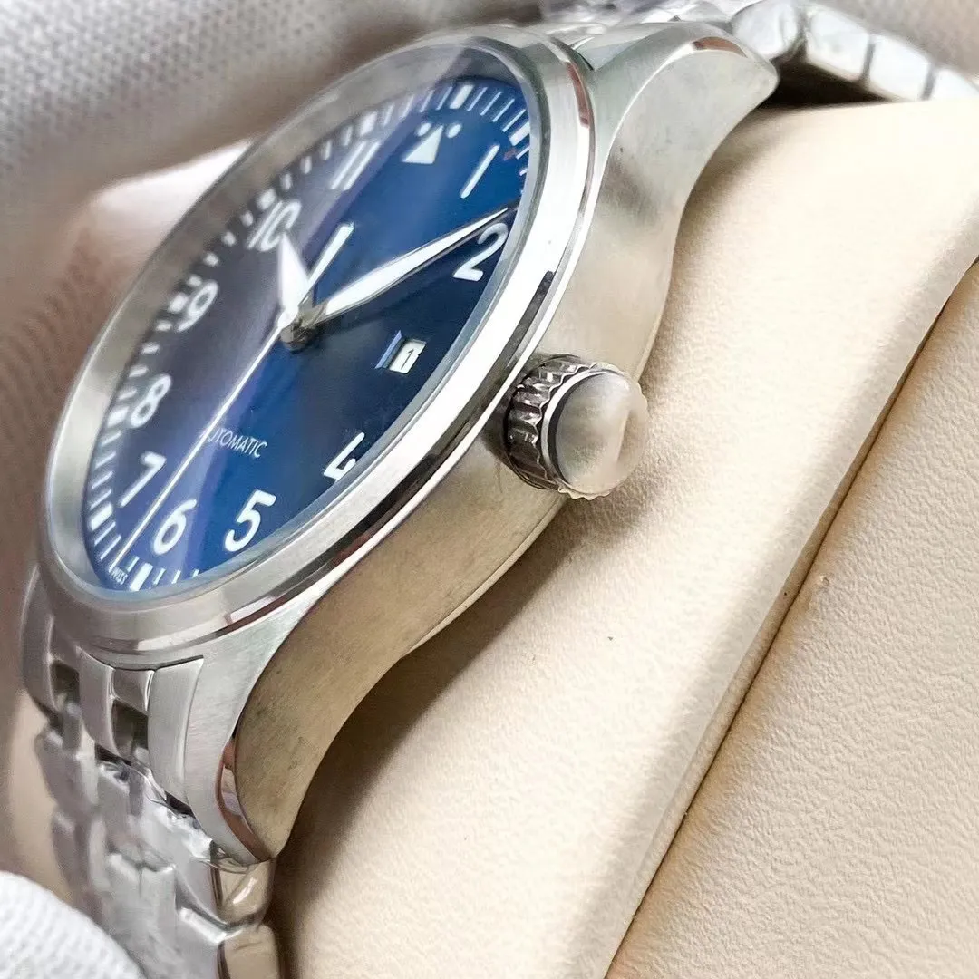 Ganze Armbanduhren Compass Herren Automatik mechanisch Edelstahl wasserdicht Luxusuhr blau schwarz weiß Flug 281252d