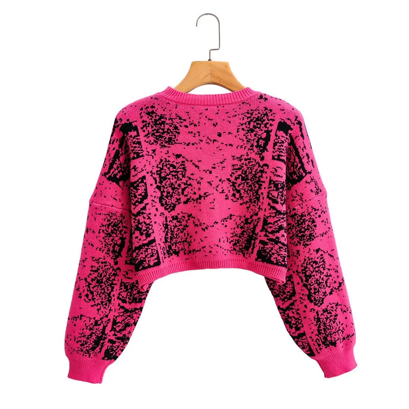 HSA Snakeskin Rib Sweter Kobiety Knitting Pullover Krótki styl Z Długim Rękawem Chic Street Bights S Topy 210430
