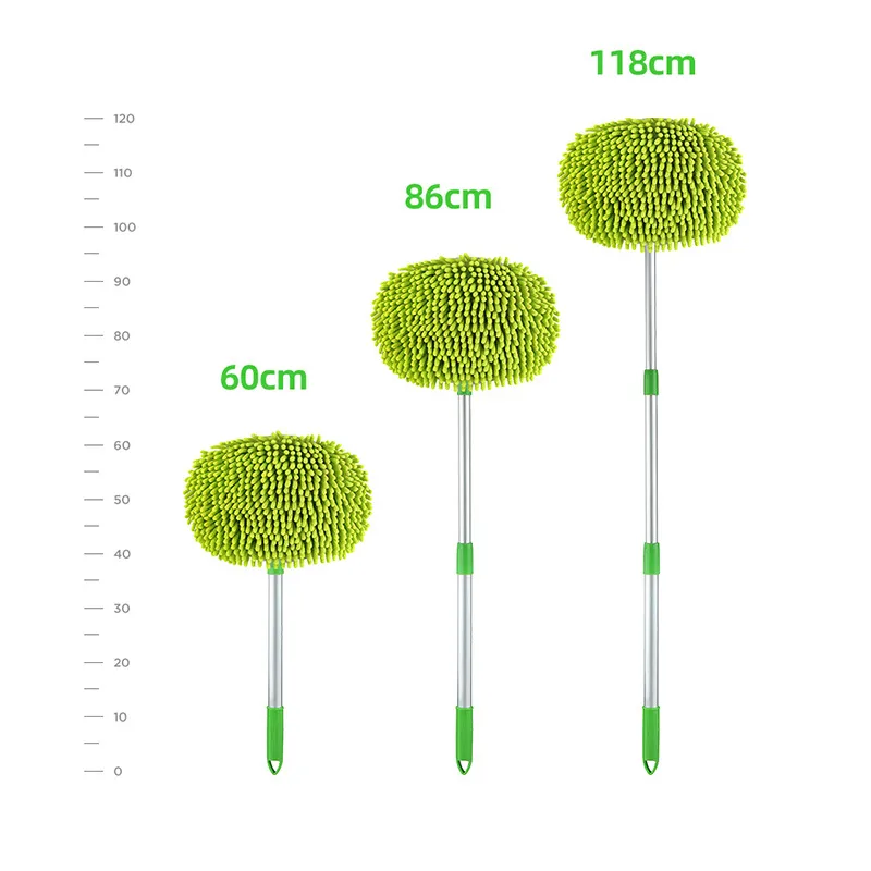 2 in 1 텔레 스코핑 롱 핸들 자동 액세서리 자동차 세차 브러시 청소 청소 chenille 빗자루