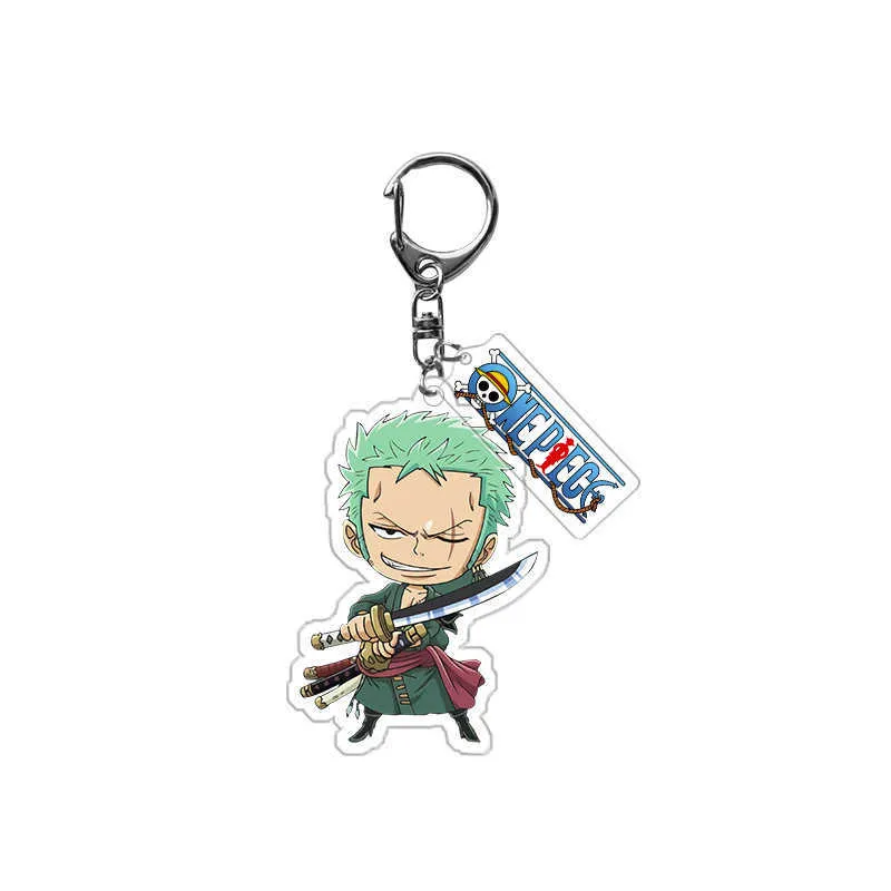 Fashion One Piece Portachiavi Rufy Zoro Nami Chopper Acrilico Portachiavi Fan Souvenir Borsa creativa Charm Portachiavi Ornamento G1019