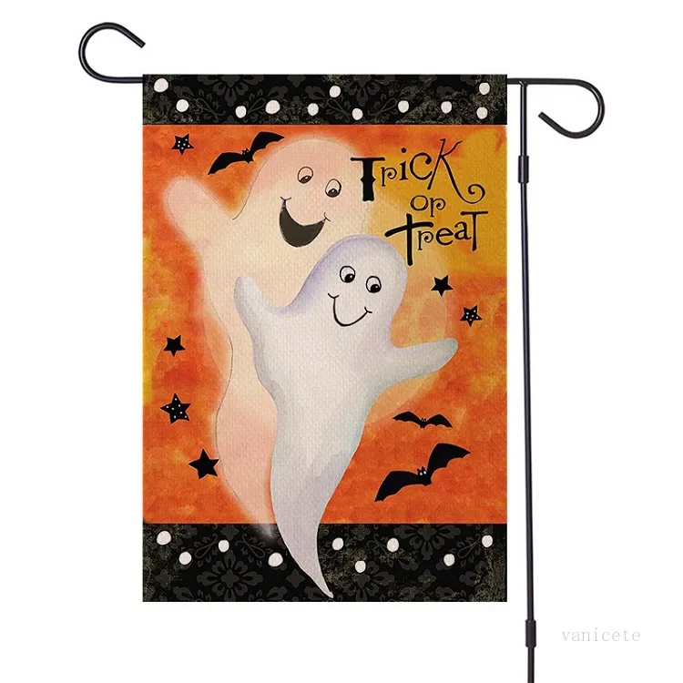 Drapeaux de bannière 47 * 32 cm Drapeau de jardin d'Halloween drapeau de cour en lin décoration d'Halloween 7 fournitures de fête de style T2I52379 / par mer