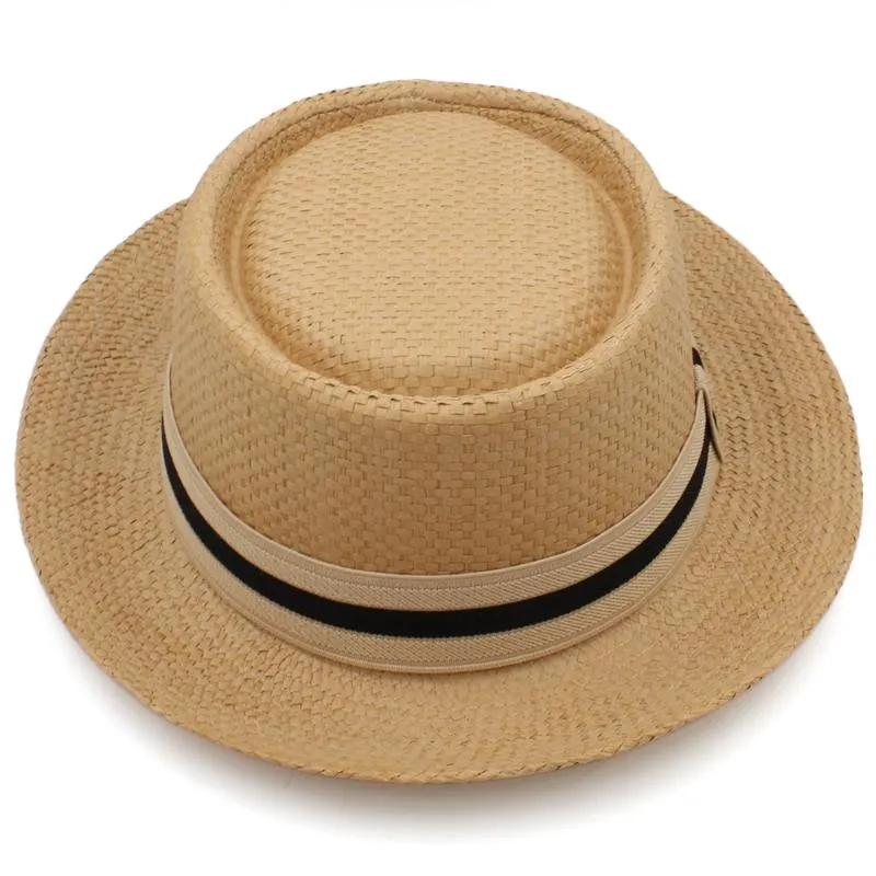 Chapeaux à bord large plus grande taille US 7 1 2 UK XL Men femmes Paille de paille classique Fedora Sunhats Trilby Caps Summer Boater Beach Travel2975