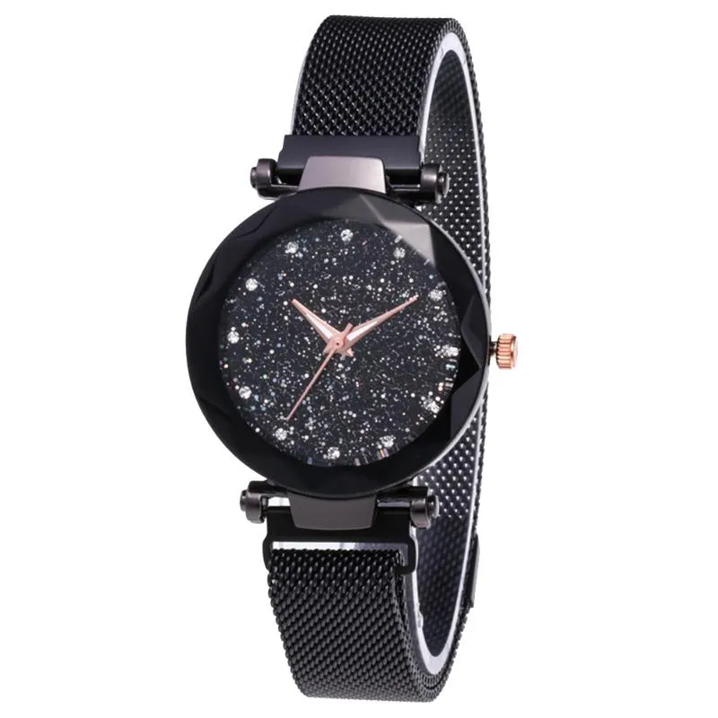 Star Dial Business Brillant Réglable Fermoir Magnétique Bande De Maille Cadeaux Électroniques Casual Analogique Femmes Montre Batterie Alimenté Montre-Bracelet251q