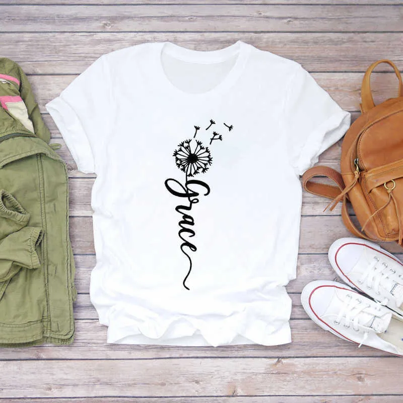 T-shirt da donna Feather Love Simple Sweet Stampa Summer Autumn Print Lady Womens Stylish T Top Shirt Girl Tee T-Shirt X0527