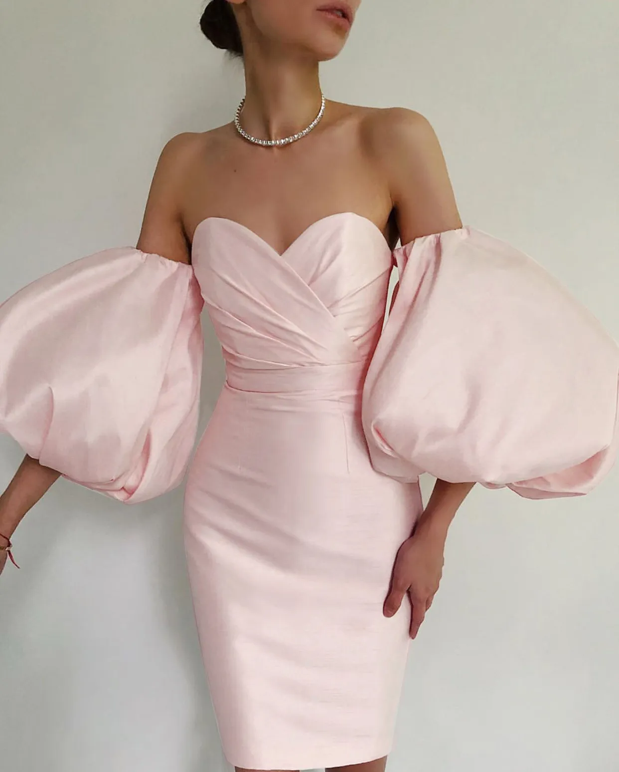 Women Dress Lantern Sleeve V-neck Off Shoulder Pink White Black Plus Size Vintage Sexy Long es 210513