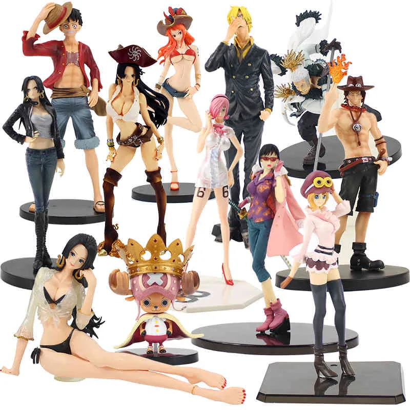 1026 cm One Piece Tashigi Ruffy Ace Hancock Jeans Koala Smoker Nami Chopper Sanji Vinsmoke Reiju Figur PVC Figur Spielzeug X05036119158