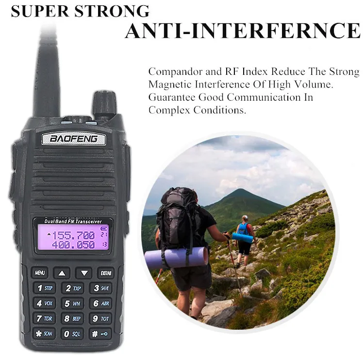 Baofeng 82 talkie-walkie 2 pièces 10 KM 8W -82 talkies-walkies Station de Radio jambon bidirectionnelle VHF UHF double PTT puissant 5R UV 9R