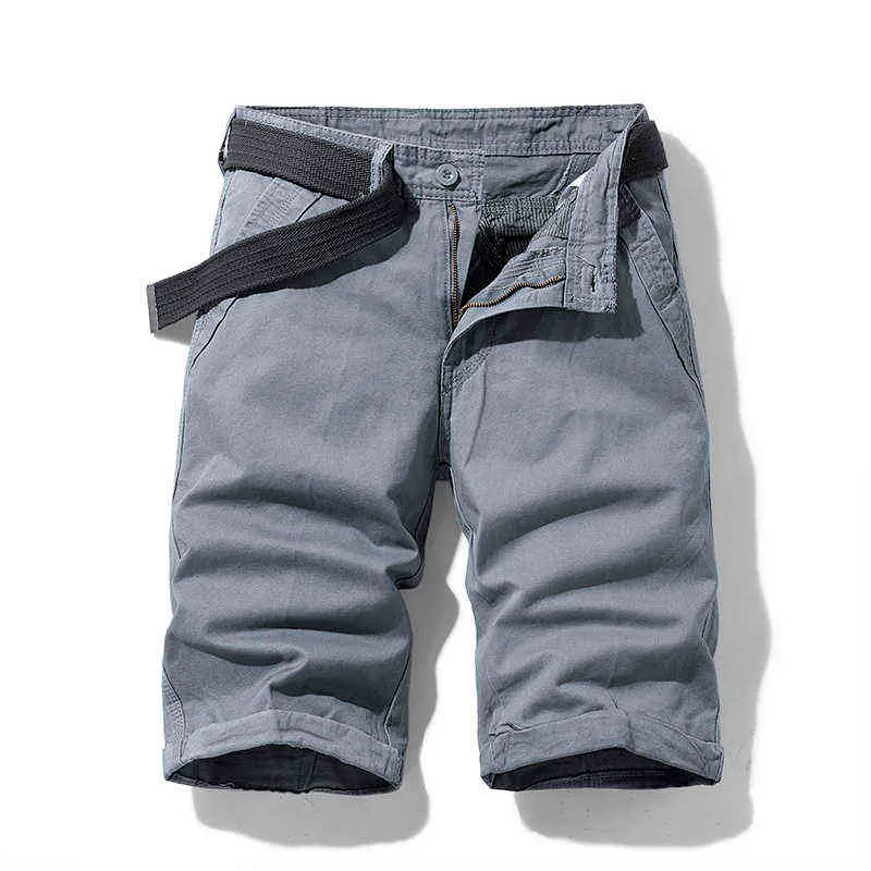 Män Shorts Cargo Shorts Premium Stretch Twill CottonBreathable Män Casual Fashion Solid Classic Fickor Legwear Shorts 27-38 G1209