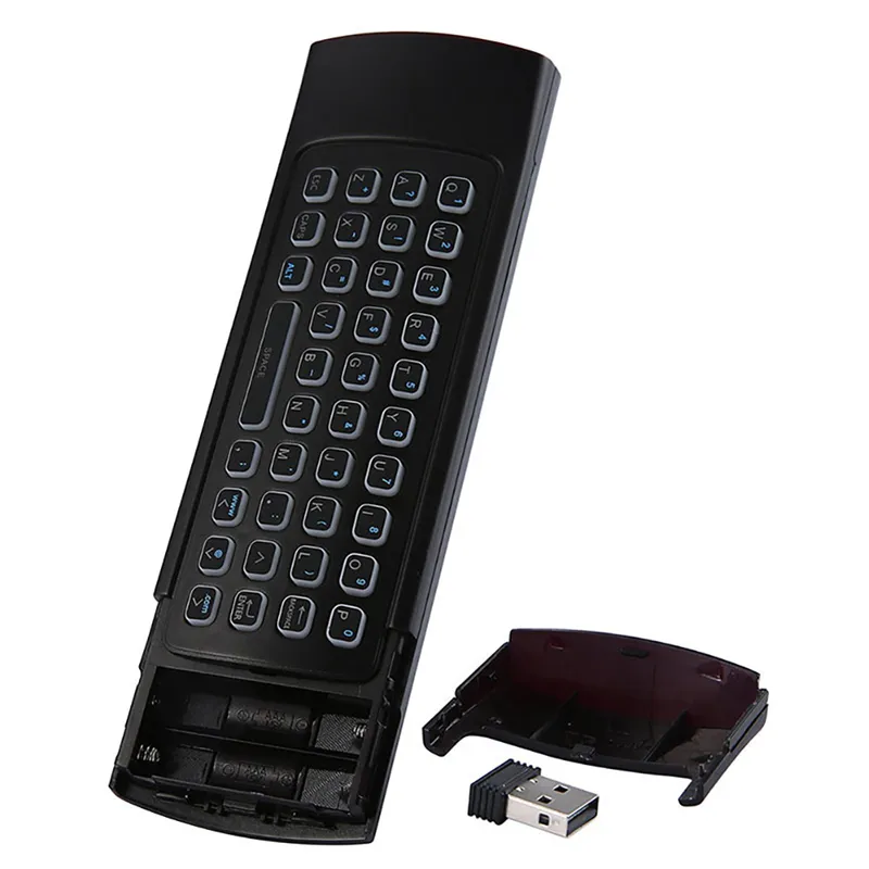 MX3 Draadloos toetsenbord met achtergrondverlichting en IR-leren 24G Afstandsbediening Fly Air Mouse LED-achtergrondverlichting Handheld voor Android TV Box7428034