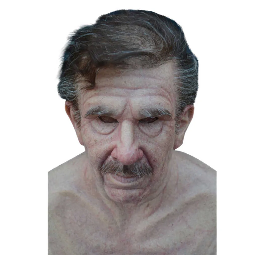 Wig Old Man Mask Halloween Full LaTex Face Scary Heart Horror para Cosplay Prom Props 2020 Novo X0803322N