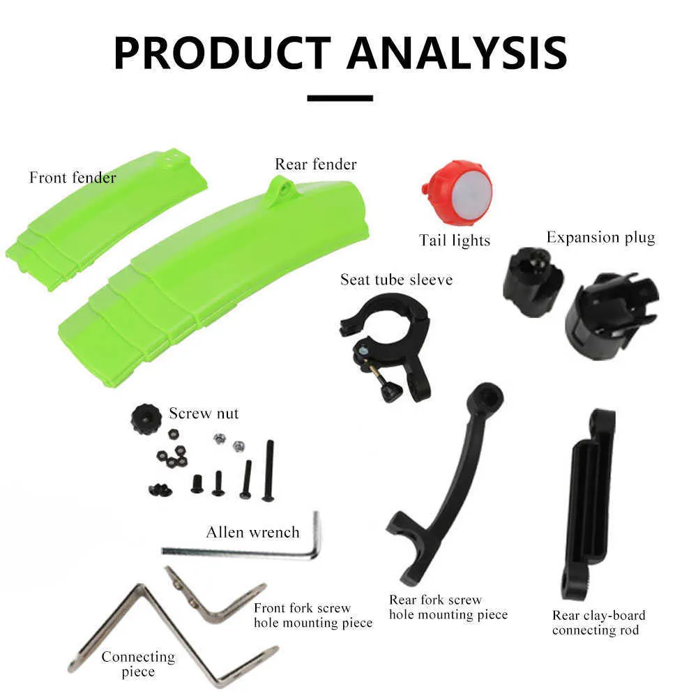 Телескопические складные велосипедные крыло набор с задним фонарем MTB Mudguard велосипед переднего заднего крыла для дорожного велосипеда грязевой гвардии