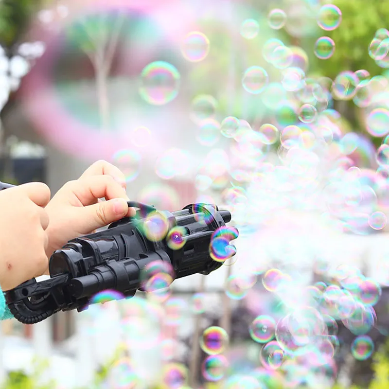 Summer Kids Gatling Bubble Toy Gun Outdoor Wedding Automatic Electric Soap Water Blowing Machine For Children9417221