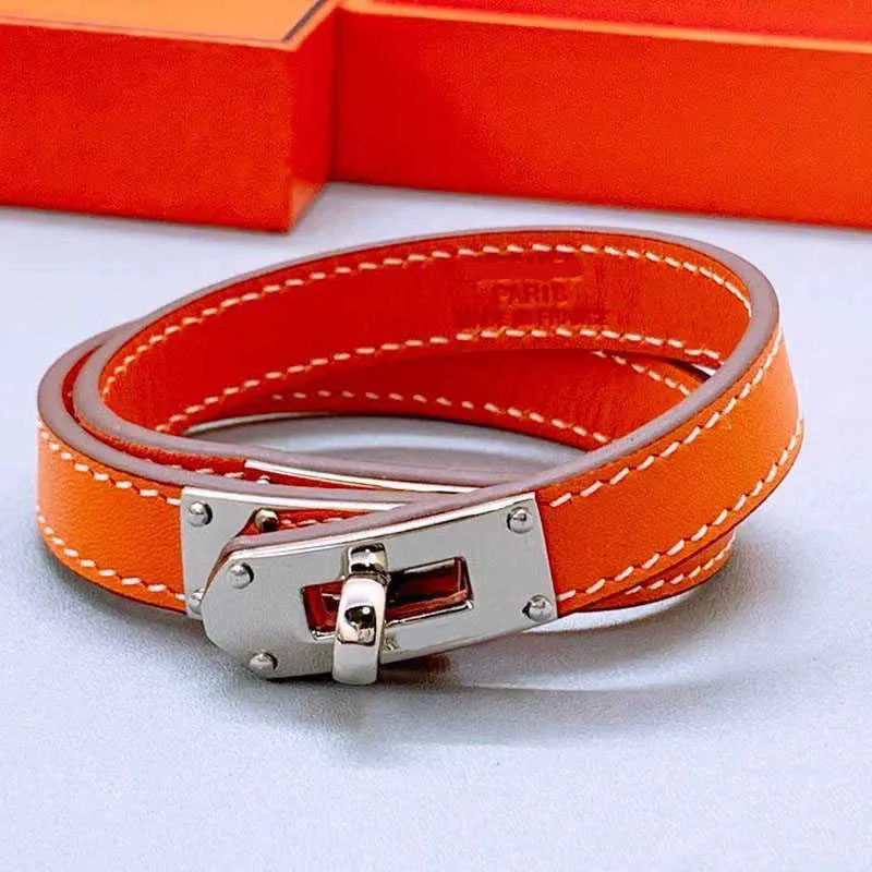 European and American Fashion Jewelry Double Round Leather Bracelet Is the Best Gift Package for Ladies and Friends Q0720