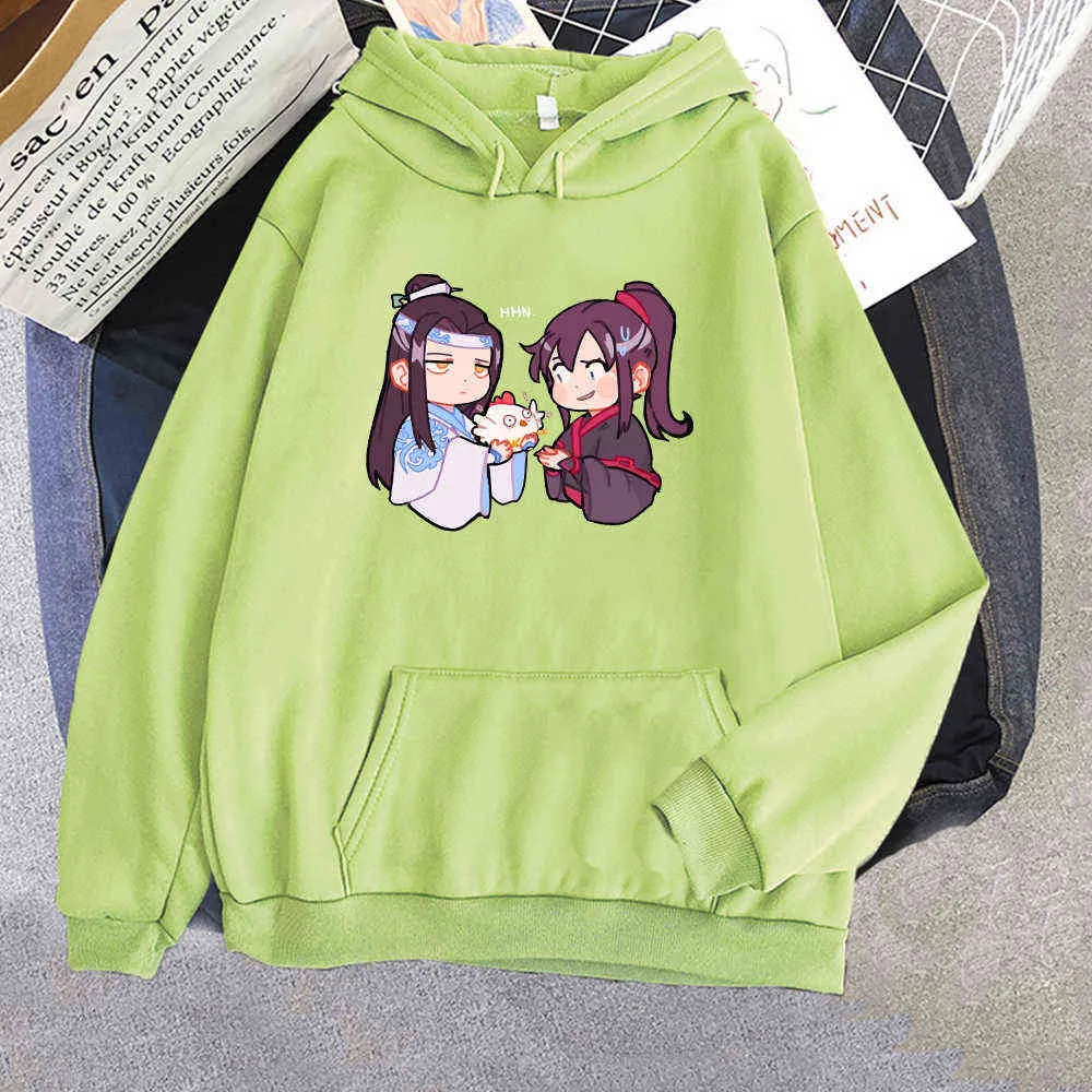 Mo Dao Zu Shi Anime Hoodies Kawaii Oversized Sweatshirts Women Wei Wuxian Lan Wangji Printed Students Colors 12 Autumn Harajuku Y0820
