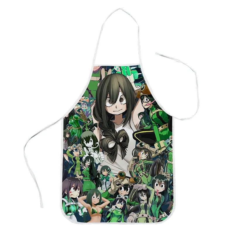 Cloocl karikatür anime mutfak önlük 3d basılı kahramanım akademisi midoriya izuku polyester bel fırın önlükleri ev temizliği to7357790