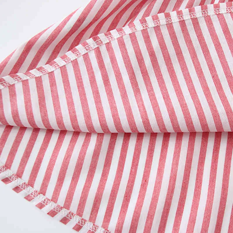 Summer Dress Children's Clothing Girl Party Holiday Casual Baby Striped With Belt 210515