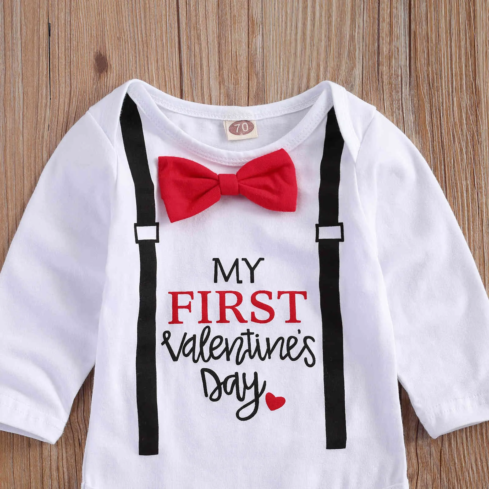 0-18m Min 1: a Alla hjärtans dag gentleman baby pojke kläder set född spädbarn romer byxor hatt outfits 210515