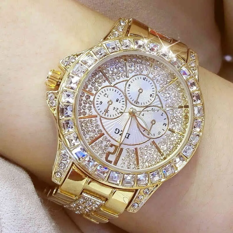 Fashion Women with Diamond Top Luxury Brand Ladies Casual Womens Bracelet Crystal Watches Relogio Feminino