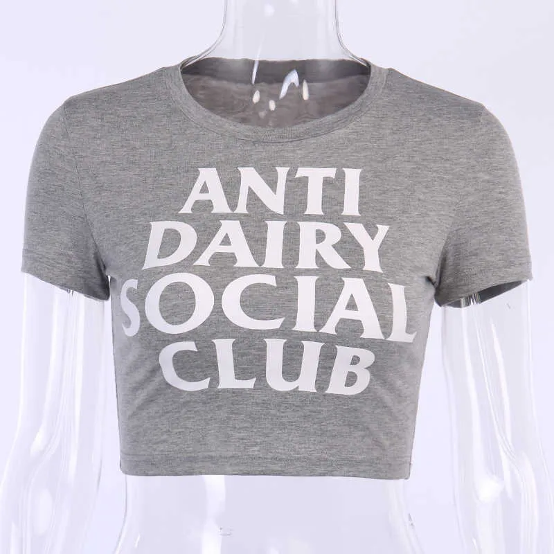 Colysmo letra camiseta mulheres pulôver o-pescoço manga curta tops verão casual t-shirt Activewear Cinza Streetwear 210527