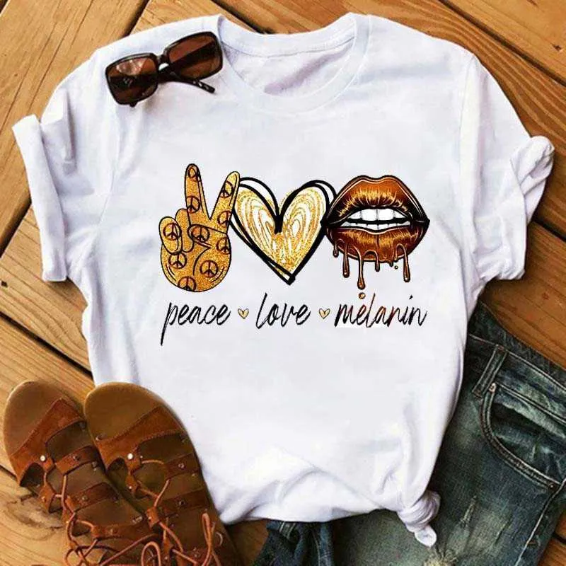 2021 neue T-shirt Frauen Lippen Gedruckt Mode Grafik Gedruckt T-Shirt Harajuku Casual Damen Kurzen Ärmeln Weibliche T-Shirts Kleidung X0628