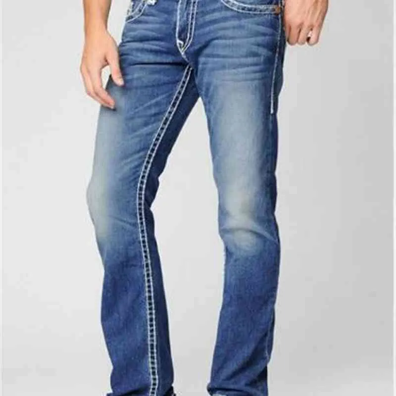 Fashion-Straight-leg 18SS Nieuwe Echte Elastische jeans Heren Robin Rock Revival Jeans Studs Denim Digner Broek Men's1653