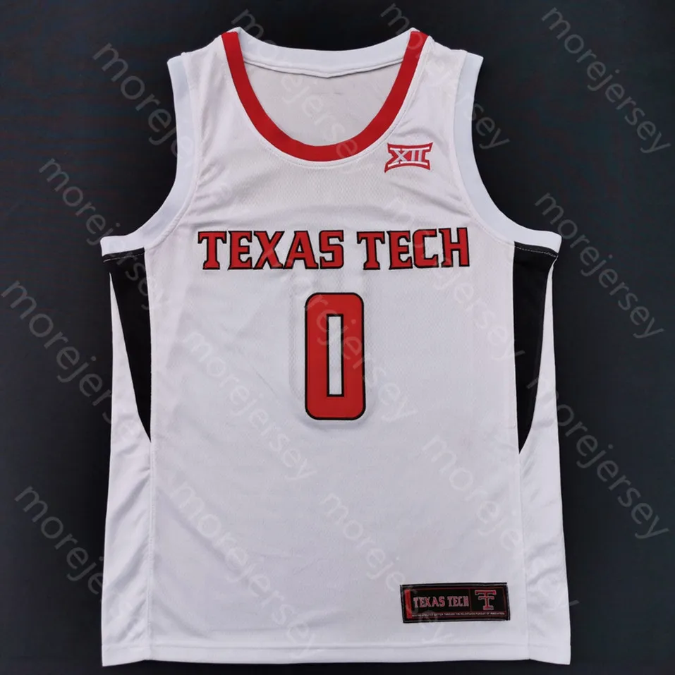 Basketballtrikots Benutzerdefinierte 2022 Texas Tech Basketballtrikot NCAA College Adonis Arms Marcus Santos-Silva Mylik Wilson Sardaar Calhoun Daniel Batcho Clarence