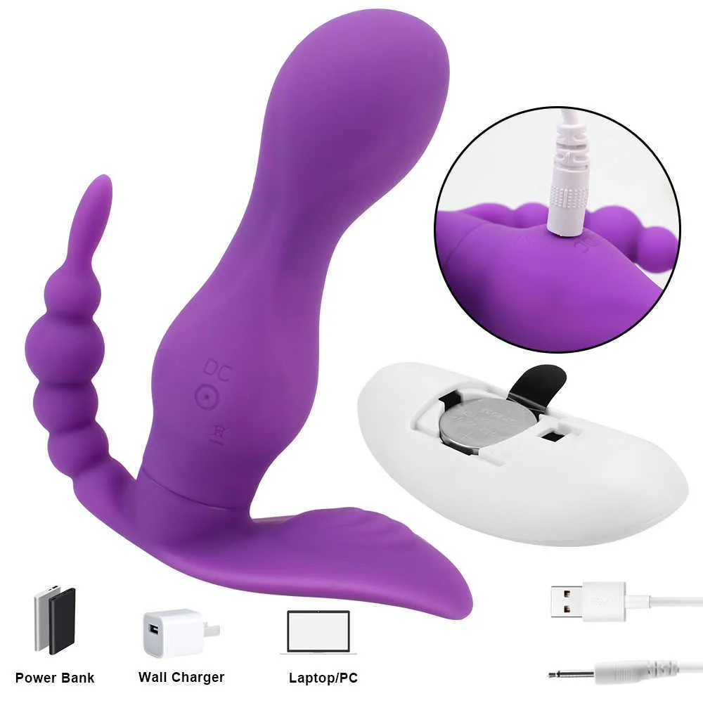 Massageföremål G Spot Vagina Massager vibrerande trosor Anal Clitoris Stimulator 10 Hastigheter Trådlös fjärrkontroll bärbar dildo V286F