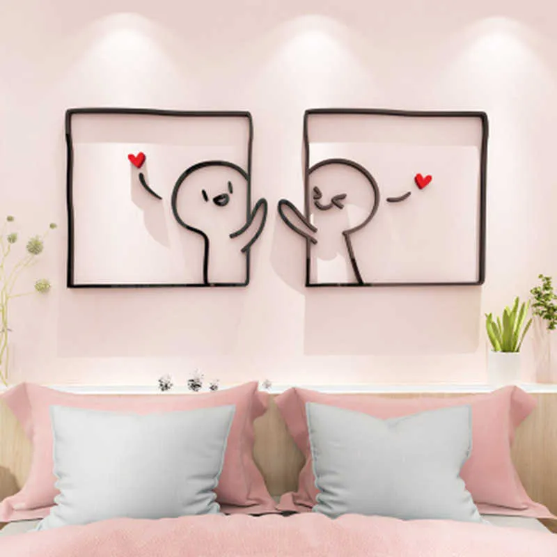 Autocollant mural d'art 3D en acrylique, auto-adhésif lavable, pour chambre à coucher, décoration de maison, DIY bricolage, TRYC889