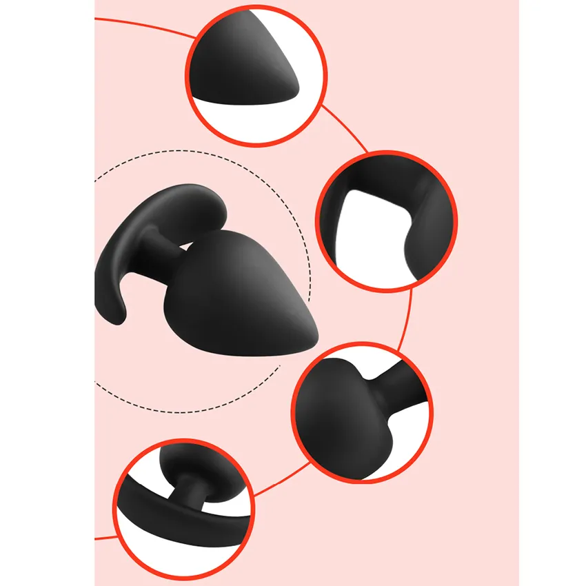 Silicone Anal Plug Metal Ball Inside Butt Plug Anus Beads Expansão Estimulador Massagem Brinquedos sexuais para Mulher Homens Gay Artigos íntimos X0401