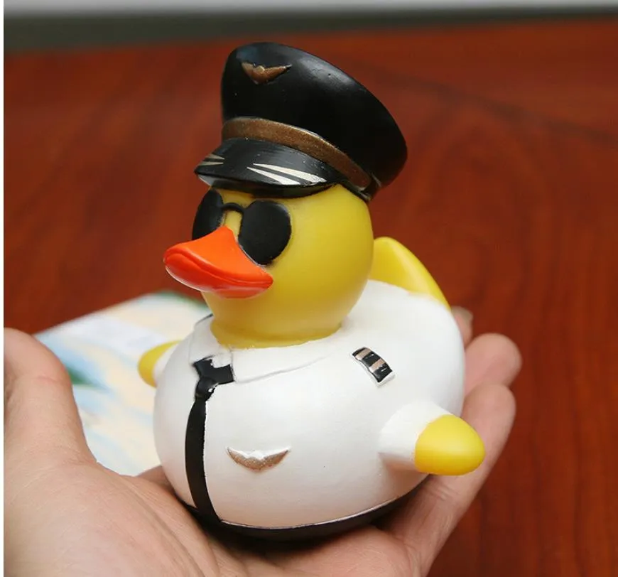 Bain canard jouet douche eau flottant créatif pilote Style caoutchouc bébé drôle jouets nouveauté cadeau