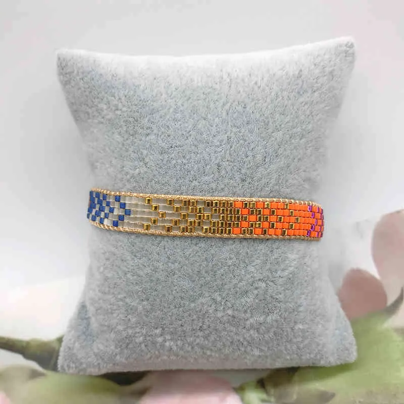 Bluestar turkiska ögon geometriska mönster handgjorda kristall pärla armband 2021