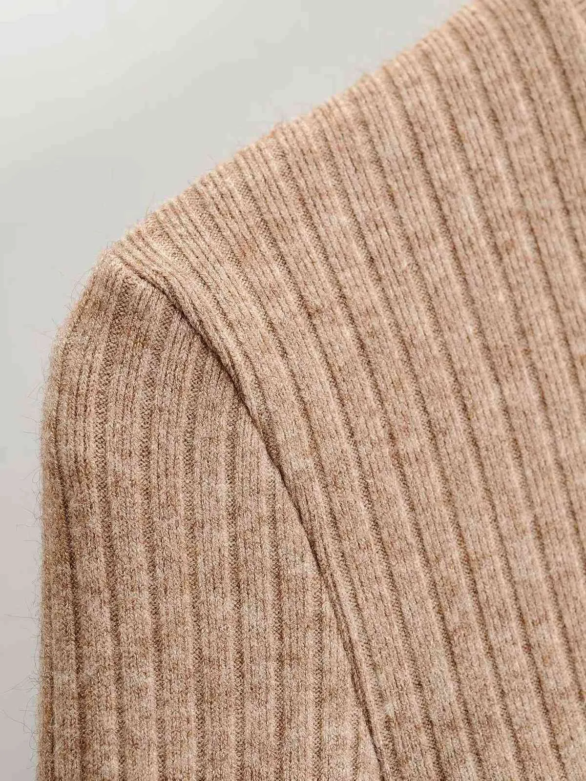 [DEAT] Moda Wiosna Jesień Czarny Okrągły Neck Długi Rękaw Sweter Knitting Sweter Proste Spodnie Garnitur Kobiety 13C102 210527