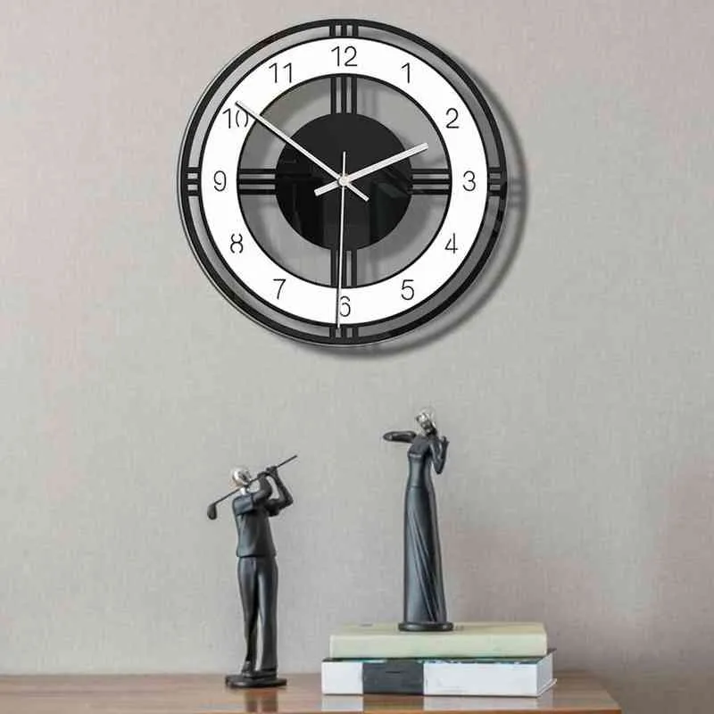 Noir 3D DIY Creative Murs Horloges Décoration de la maison grande horloge murale design moderne grandes horloges murales décoratives montre mur unique H1230