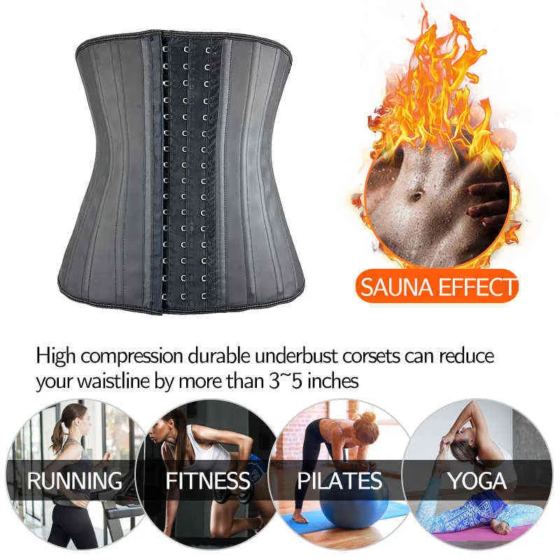 25 Çelik Kemik Bel Eğitmen Shapewear Fajas Lateks Kadınlar Zayıflama Korse Vücut Şekillendirici Kilo Kilo Karın Kontrol Kuşakları