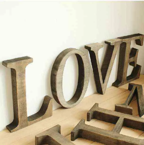 20cm de hauteur Vintage bois anglais lettre rétro créatif Alphabet chiffres maison Bar café décoration de mariage artisanat 211108