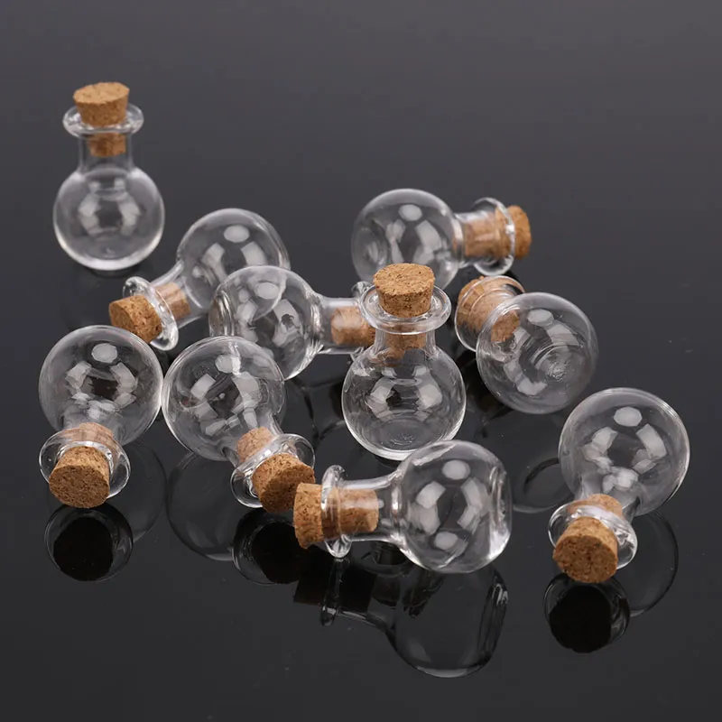 10 pezzi di vetro in miniatura bottiglia di pozione mini fiale di vetro di sughero matrimonio fai da te mini Drift Wishing bottiglie di profumo