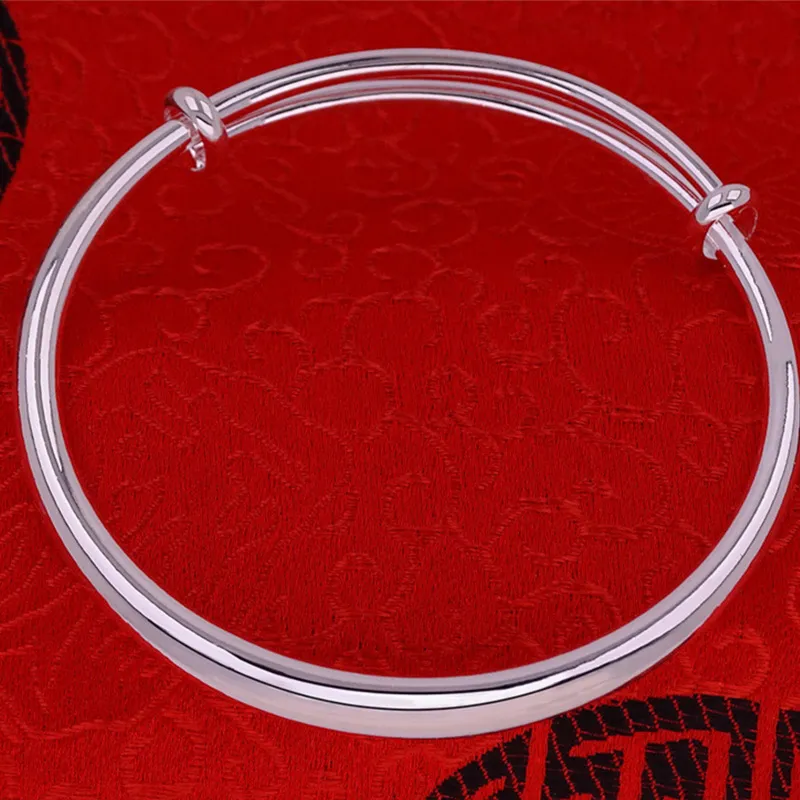 100% Originele 925 Solid Silver Bangle Bracelet Fit Europese Charms Kralen Armbanden Sieraden Gift voor Dames ZB001