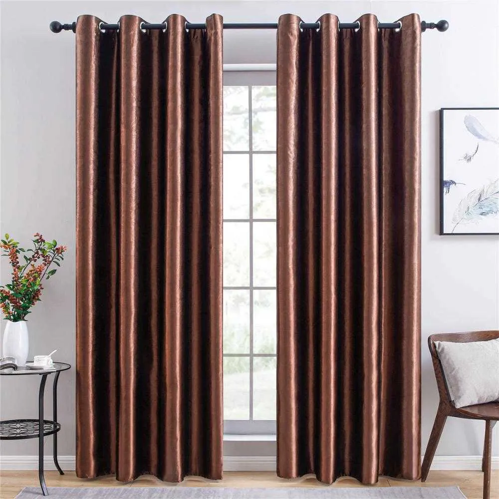 Topfinel Blackout Curtain Solid Embossing Modern Window Treatment Curtain Shades for Living Room Bedroom Curtain Fabric Drape 2107311W
