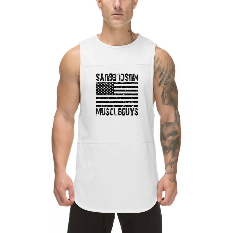 MuscleGuys Kleding Mode Mesh Mouwloze Shirts Gym Stinger Tank Top Mannen Fitness Mens Singlet Bodybuilding Workout Vest Heren 210421