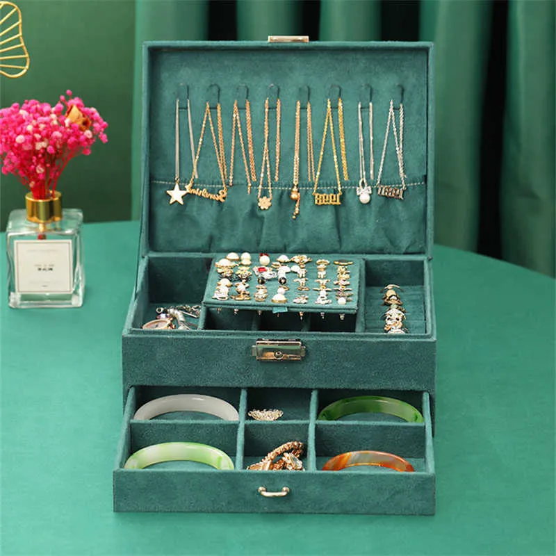 Xinsom sieraden doos organizer kistje hoge capaciteit ketting oorbellen ringen armbanden sieraden verpakking display box kerstcadeau 211014