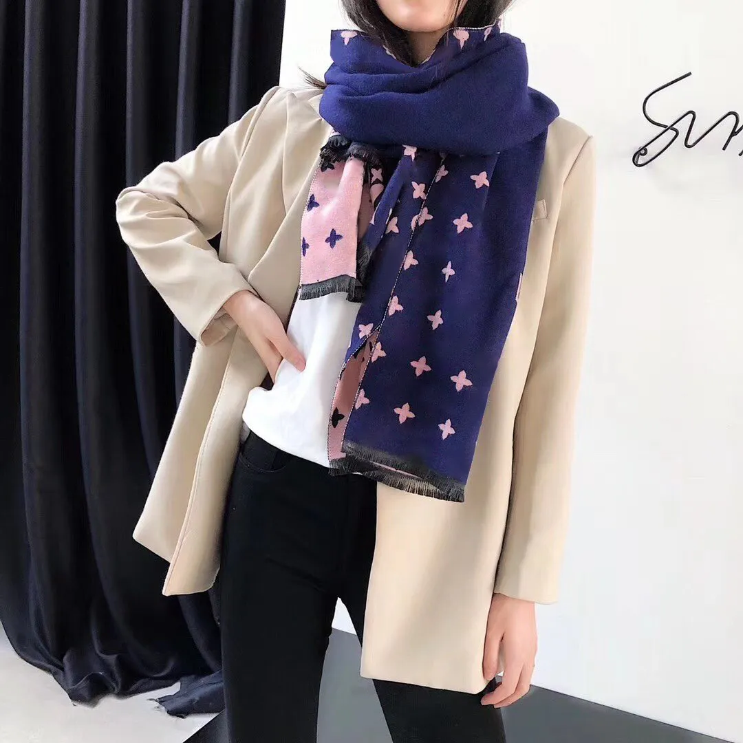 2022トップファッションスカーフロングツーリズムショールデザイナー女性スーパーソフトダブルレイヤーカシミアスカーフ全体180 70 cmレディースバンダ2739
