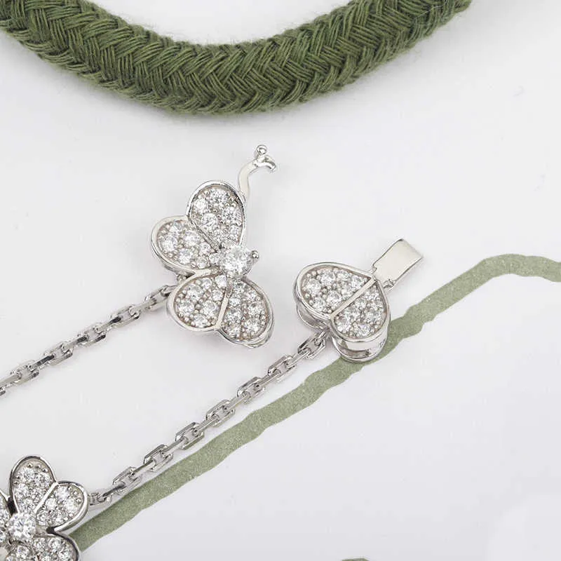 2022 Pur 925 Bijoux en argent sterling Femmes Fleur Cerise Bracelet Fête De Mariage Diamant Marque De Luxe Top Qualité Serrure Cute1548362