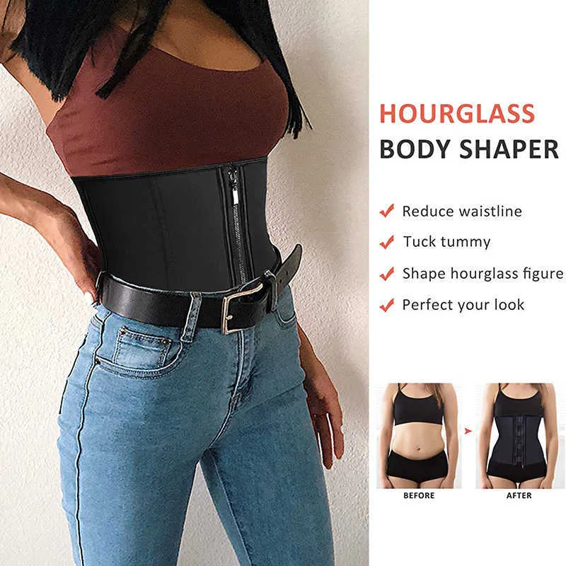 Shapewear feminino corpo látex trainer faja cinto de emagrecimento barriga shaper aço desossado cintura cincher fajas mujer